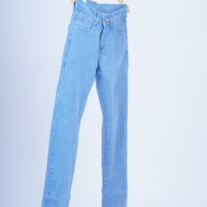 Classic High-Waist Light Blue Straight Fit Jeans