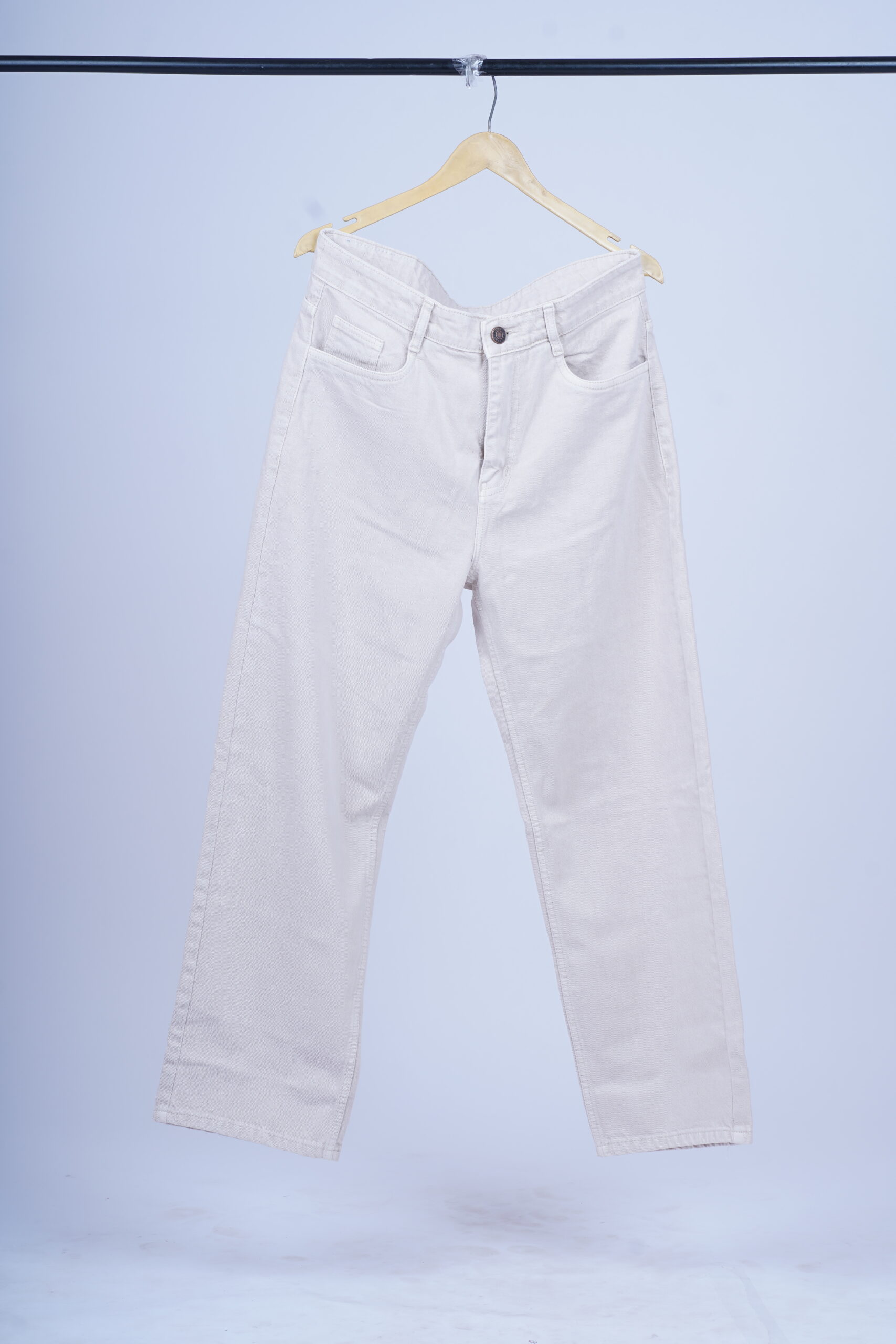 Men’s Classic Beige Denim Jeans - Image 3