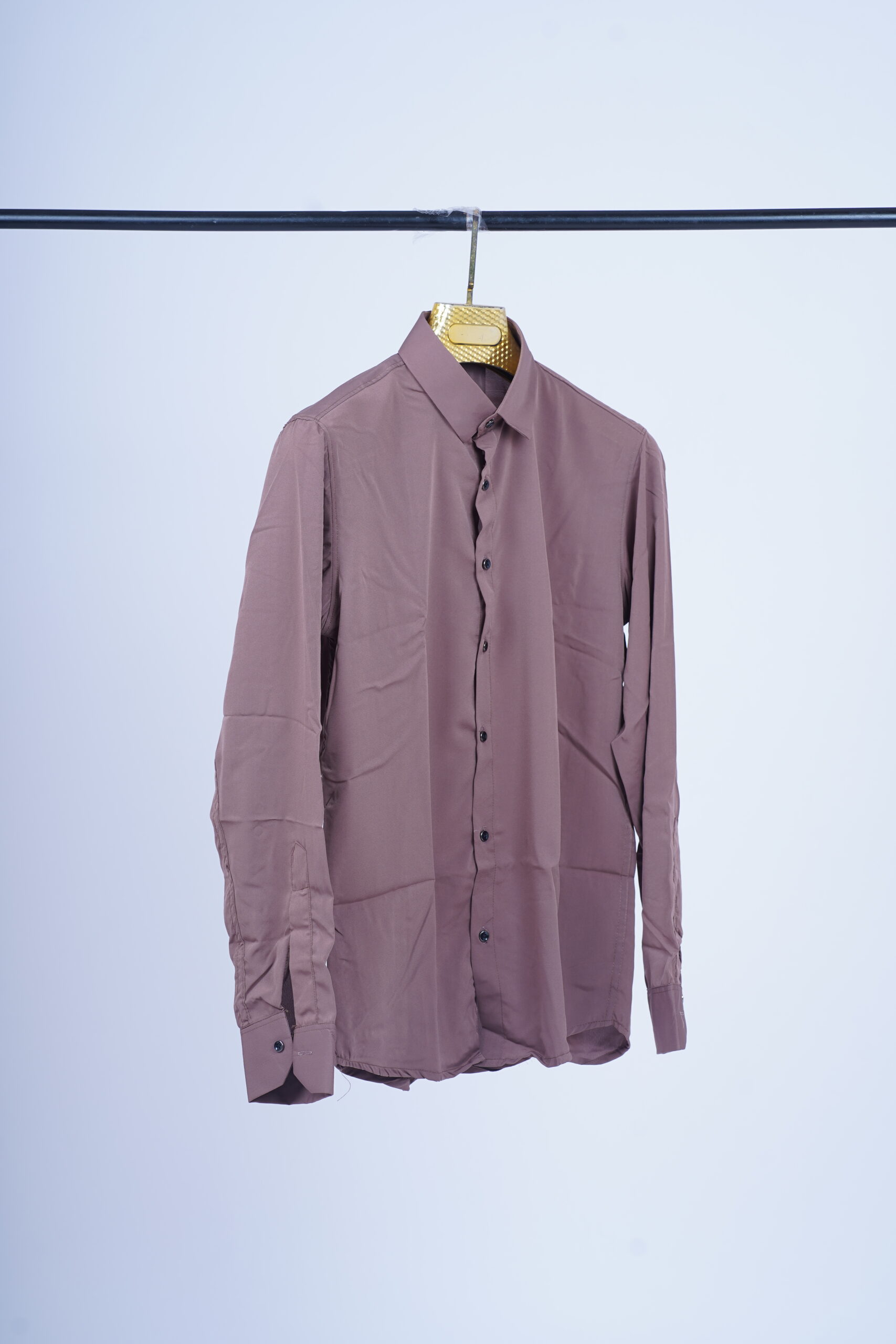 Classic Slim Fit Brown Shirt - Image 2