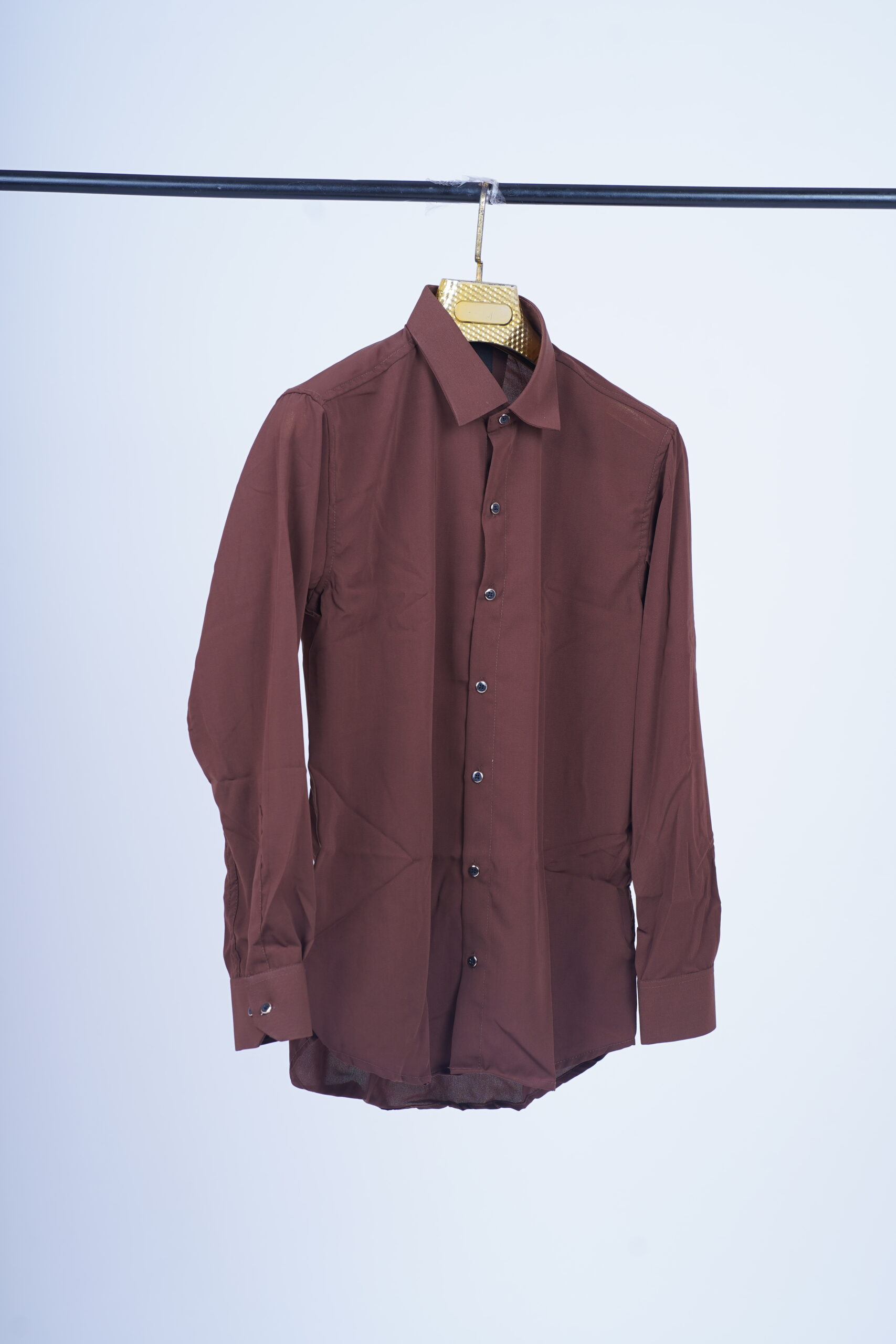 Men’s Classic Slim Fit Maroon Shirt - Image 3