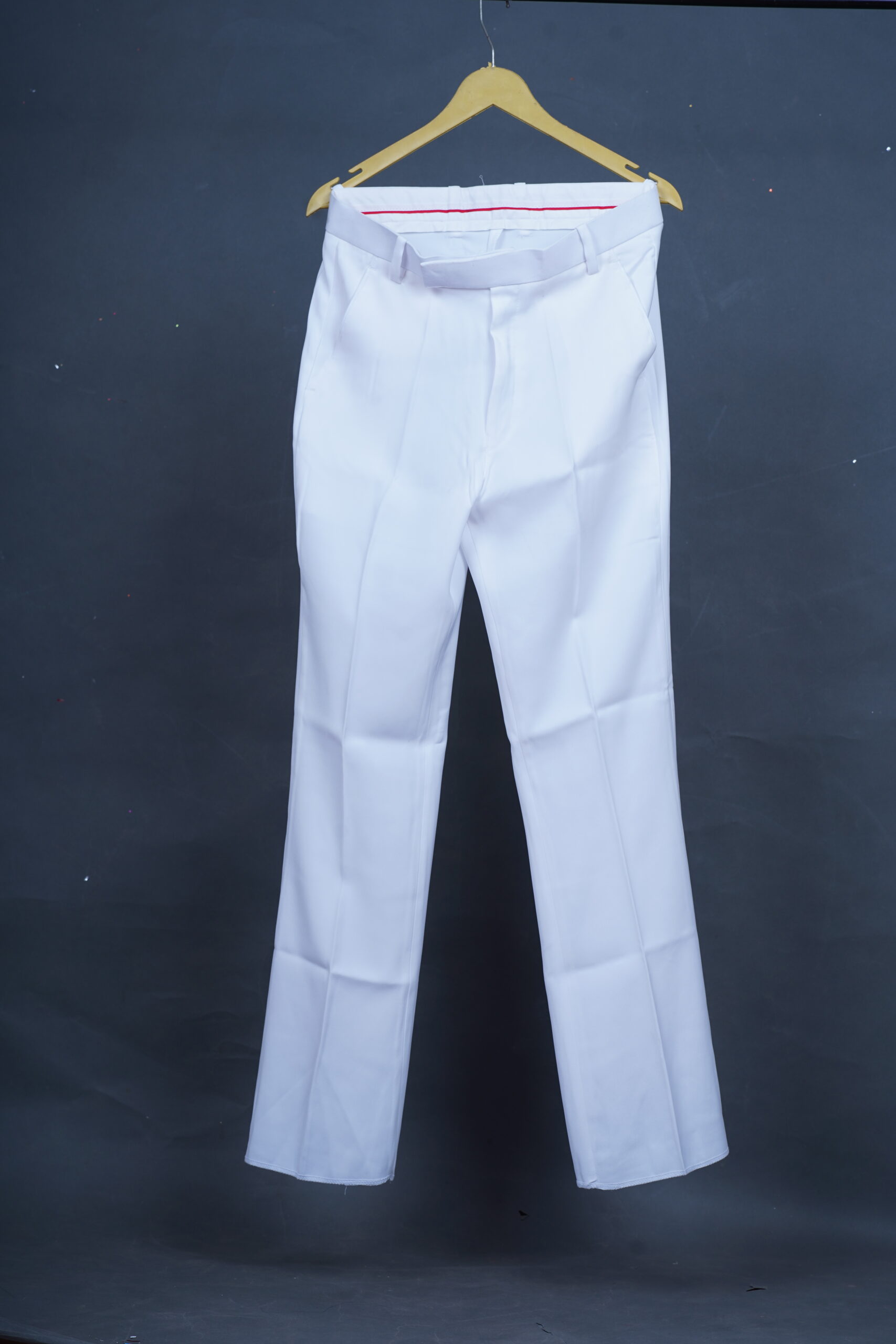 Men’s Classic Slim Fit White Formal Trousers - Image 2