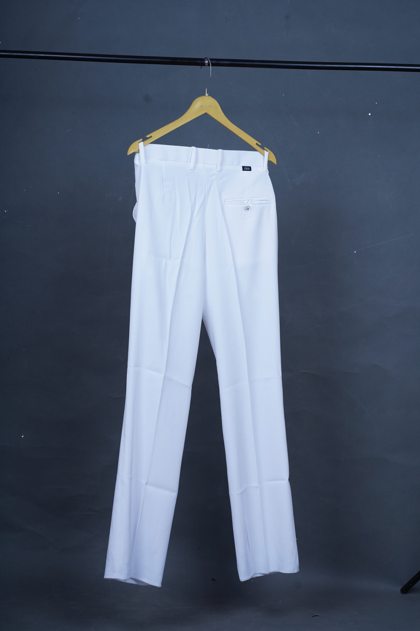 Men’s Classic Slim Fit White Formal Trousers - Image 3